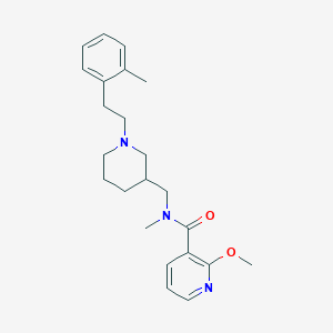 molecular formula C23H31N3O2 B6058881 2-methoxy-N-methyl-N-({1-[2-(2-methylphenyl)ethyl]-3-piperidinyl}methyl)nicotinamide 