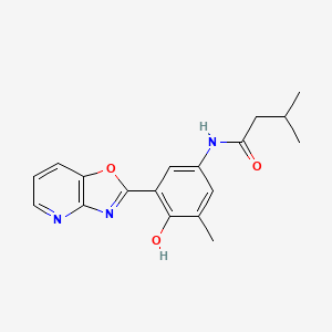 N-(4-hydroxy-3-methyl-5-[1,3]oxazolo[4,5-b]pyridin-2-ylphenyl)-3-methylbutanamide