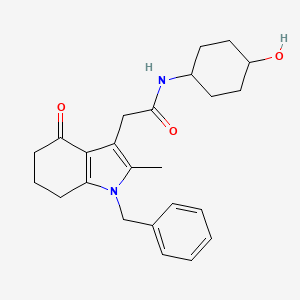 molecular formula C24H30N2O3 B6058914 2-(1-benzyl-2-methyl-4-oxo-4,5,6,7-tetrahydro-1H-indol-3-yl)-N-(trans-4-hydroxycyclohexyl)acetamide 