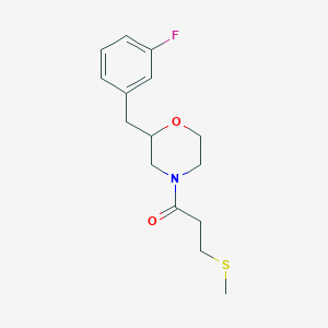 molecular formula C15H20FNO2S B6058937 2-(3-fluorobenzyl)-4-[3-(methylthio)propanoyl]morpholine 