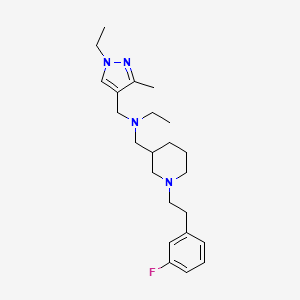 molecular formula C23H35FN4 B6058942 N-[(1-ethyl-3-methyl-1H-pyrazol-4-yl)methyl]-N-({1-[2-(3-fluorophenyl)ethyl]-3-piperidinyl}methyl)ethanamine 