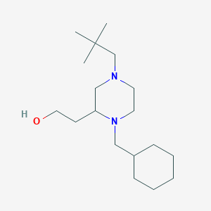 molecular formula C18H36N2O B6058951 2-[1-(cyclohexylmethyl)-4-(2,2-dimethylpropyl)-2-piperazinyl]ethanol 