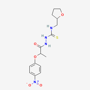 molecular formula C15H20N4O5S B6058969 2-[2-(4-nitrophenoxy)propanoyl]-N-(tetrahydro-2-furanylmethyl)hydrazinecarbothioamide 