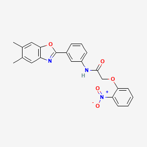 molecular formula C23H19N3O5 B6058983 N-[3-(5,6-dimethyl-1,3-benzoxazol-2-yl)phenyl]-2-(2-nitrophenoxy)acetamide 