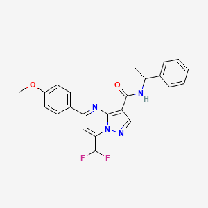 molecular formula C23H20F2N4O2 B6058988 7-(difluoromethyl)-5-(4-methoxyphenyl)-N-(1-phenylethyl)pyrazolo[1,5-a]pyrimidine-3-carboxamide 