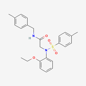 molecular formula C25H28N2O4S B6059031 N~2~-(2-ethoxyphenyl)-N~1~-(4-methylbenzyl)-N~2~-[(4-methylphenyl)sulfonyl]glycinamide 