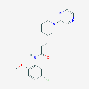 molecular formula C19H23ClN4O2 B6059061 N-(5-chloro-2-methoxyphenyl)-3-[1-(2-pyrazinyl)-3-piperidinyl]propanamide 