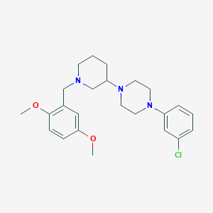 molecular formula C24H32ClN3O2 B6059063 1-(3-chlorophenyl)-4-[1-(2,5-dimethoxybenzyl)-3-piperidinyl]piperazine 