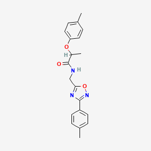 molecular formula C20H21N3O3 B6059071 2-(4-methylphenoxy)-N-{[3-(4-methylphenyl)-1,2,4-oxadiazol-5-yl]methyl}propanamide 