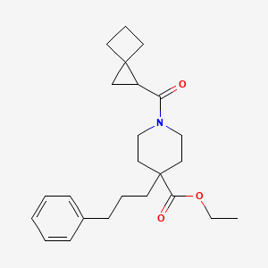 molecular formula C24H33NO3 B6059086 ethyl 4-(3-phenylpropyl)-1-(spiro[2.3]hex-1-ylcarbonyl)-4-piperidinecarboxylate 