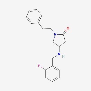 molecular formula C19H21FN2O B6059104 4-[(2-fluorobenzyl)amino]-1-(2-phenylethyl)-2-pyrrolidinone 