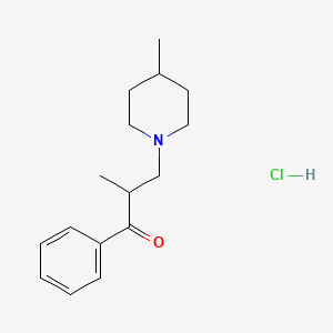 molecular formula C16H24ClNO B6059113 2-methyl-3-(4-methyl-1-piperidinyl)-1-phenyl-1-propanone hydrochloride 