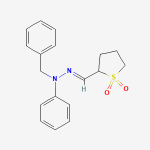 molecular formula C18H20N2O2S B6059115 tetrahydro-2-thiophenecarbaldehyde benzyl(phenyl)hydrazone 1,1-dioxide 