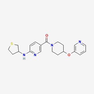 molecular formula C20H24N4O2S B6059144 5-{[4-(3-pyridinyloxy)-1-piperidinyl]carbonyl}-N-(tetrahydro-3-thienyl)-2-pyridinamine 