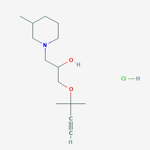 molecular formula C14H26ClNO2 B6059165 1-[(1,1-dimethyl-2-propyn-1-yl)oxy]-3-(3-methyl-1-piperidinyl)-2-propanol hydrochloride 