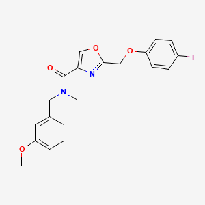 molecular formula C20H19FN2O4 B6059194 2-[(4-fluorophenoxy)methyl]-N-(3-methoxybenzyl)-N-methyl-1,3-oxazole-4-carboxamide 