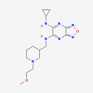molecular formula C16H25N7O2 B6059227 N-cyclopropyl-N'-{[1-(2-methoxyethyl)-3-piperidinyl]methyl}[1,2,5]oxadiazolo[3,4-b]pyrazine-5,6-diamine 