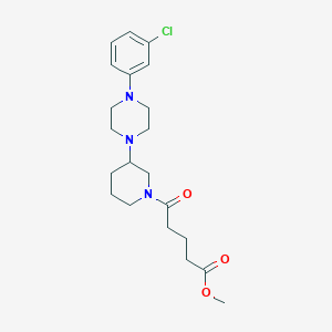 molecular formula C21H30ClN3O3 B6059231 methyl 5-{3-[4-(3-chlorophenyl)-1-piperazinyl]-1-piperidinyl}-5-oxopentanoate 