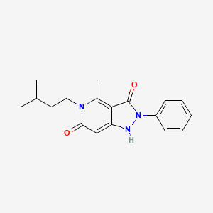 molecular formula C18H21N3O2 B6059240 4-methyl-5-(3-methylbutyl)-2-phenyl-1H-pyrazolo[4,3-c]pyridine-3,6(2H,5H)-dione 