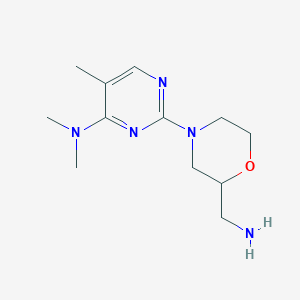 molecular formula C12H21N5O B6059255 2-[2-(aminomethyl)-4-morpholinyl]-N,N,5-trimethyl-4-pyrimidinamine 