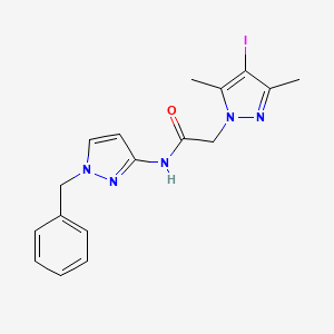 molecular formula C17H18IN5O B6059263 N-(1-benzyl-1H-pyrazol-3-yl)-2-(4-iodo-3,5-dimethyl-1H-pyrazol-1-yl)acetamide 