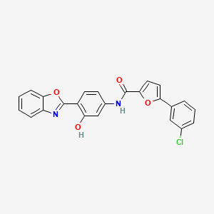 molecular formula C24H15ClN2O4 B6059270 N-[4-(1,3-benzoxazol-2-yl)-3-hydroxyphenyl]-5-(3-chlorophenyl)-2-furamide 