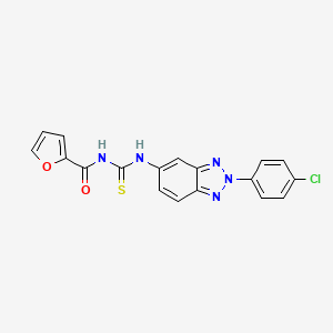 molecular formula C18H12ClN5O2S B6059281 N-({[2-(4-chlorophenyl)-2H-1,2,3-benzotriazol-5-yl]amino}carbonothioyl)-2-furamide 