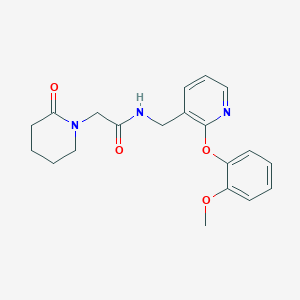 molecular formula C20H23N3O4 B6059285 N-{[2-(2-methoxyphenoxy)-3-pyridinyl]methyl}-2-(2-oxo-1-piperidinyl)acetamide 