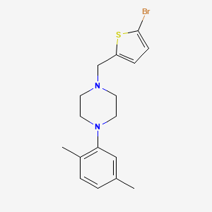 molecular formula C17H21BrN2S B6059292 1-[(5-bromo-2-thienyl)methyl]-4-(2,5-dimethylphenyl)piperazine 