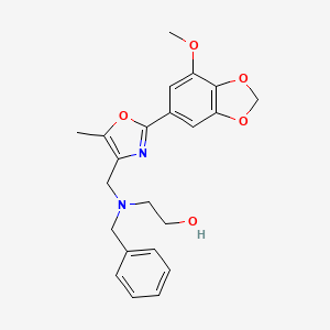 molecular formula C22H24N2O5 B6059315 2-(benzyl{[2-(7-methoxy-1,3-benzodioxol-5-yl)-5-methyl-1,3-oxazol-4-yl]methyl}amino)ethanol 