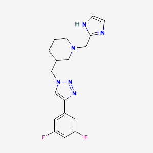 molecular formula C18H20F2N6 B6059321 3-{[4-(3,5-difluorophenyl)-1H-1,2,3-triazol-1-yl]methyl}-1-(1H-imidazol-2-ylmethyl)piperidine bis(trifluoroacetate) 