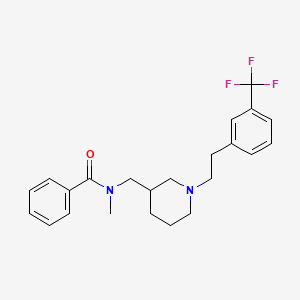 molecular formula C23H27F3N2O B6059328 N-methyl-N-[(1-{2-[3-(trifluoromethyl)phenyl]ethyl}-3-piperidinyl)methyl]benzamide 