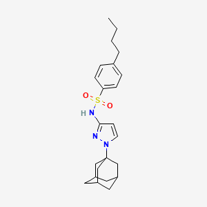 molecular formula C23H31N3O2S B6059341 N-[1-(1-adamantyl)-1H-pyrazol-3-yl]-4-butylbenzenesulfonamide 