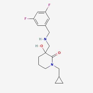 molecular formula C17H22F2N2O2 B6059344 1-(cyclopropylmethyl)-3-{[(3,5-difluorobenzyl)amino]methyl}-3-hydroxy-2-piperidinone 