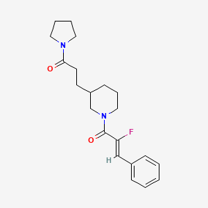 molecular formula C21H27FN2O2 B6059351 1-[(2Z)-2-fluoro-3-phenyl-2-propenoyl]-3-[3-oxo-3-(1-pyrrolidinyl)propyl]piperidine 