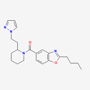 molecular formula C22H28N4O2 B6059355 2-butyl-5-({2-[2-(1H-pyrazol-1-yl)ethyl]-1-piperidinyl}carbonyl)-1,3-benzoxazole 