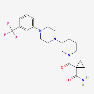 molecular formula C21H27F3N4O2 B6059361 1-[(3-{4-[3-(trifluoromethyl)phenyl]-1-piperazinyl}-1-piperidinyl)carbonyl]cyclopropanecarboxamide 