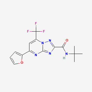 molecular formula C15H14F3N5O2 B6059368 N-(tert-butyl)-5-(2-furyl)-7-(trifluoromethyl)[1,2,4]triazolo[1,5-a]pyrimidine-2-carboxamide 