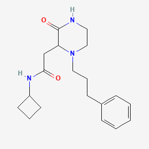 N-cyclobutyl-2-[3-oxo-1-(3-phenylpropyl)-2-piperazinyl]acetamide