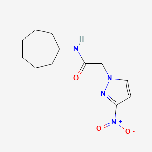 molecular formula C12H18N4O3 B6059391 N-cycloheptyl-2-(3-nitro-1H-pyrazol-1-yl)acetamide 