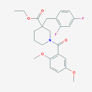 ethyl 3-(2,4-difluorobenzyl)-1-(2,5-dimethoxybenzoyl)-3-piperidinecarboxylate