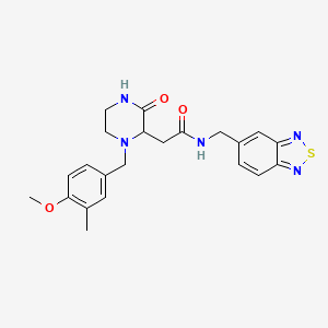 molecular formula C22H25N5O3S B6059404 N-(2,1,3-benzothiadiazol-5-ylmethyl)-2-[1-(4-methoxy-3-methylbenzyl)-3-oxo-2-piperazinyl]acetamide 