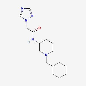 molecular formula C16H27N5O B6059420 N-[1-(cyclohexylmethyl)-3-piperidinyl]-2-(1H-1,2,4-triazol-1-yl)acetamide 