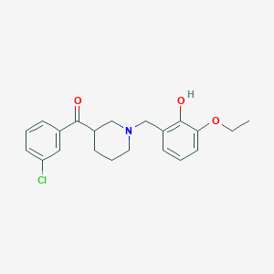 molecular formula C21H24ClNO3 B6059427 (3-chlorophenyl)[1-(3-ethoxy-2-hydroxybenzyl)-3-piperidinyl]methanone 
