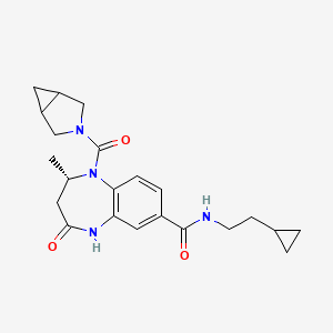 B605944 (2S)-1-(3-Azabicyclo[3.1.0]hex-3-ylcarbonyl)-N-(2-cyclopropylethyl)-2,3,4,5-tetrahydro-2-methyl-4-oxo-1H-1,5-benzodiazepine-7-carboxamide CAS No. 2247890-13-5