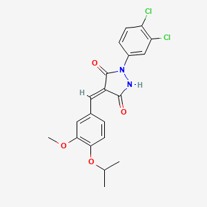 molecular formula C20H18Cl2N2O4 B6059447 1-(3,4-dichlorophenyl)-4-(4-isopropoxy-3-methoxybenzylidene)-3,5-pyrazolidinedione 