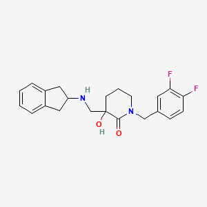 molecular formula C22H24F2N2O2 B6059463 1-(3,4-difluorobenzyl)-3-[(2,3-dihydro-1H-inden-2-ylamino)methyl]-3-hydroxy-2-piperidinone 