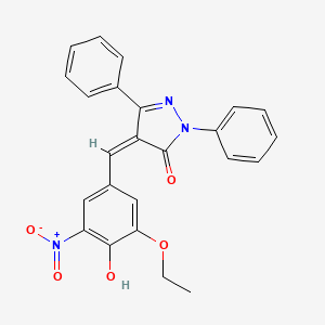 molecular formula C24H19N3O5 B6059469 4-(3-ethoxy-4-hydroxy-5-nitrobenzylidene)-2,5-diphenyl-2,4-dihydro-3H-pyrazol-3-one 