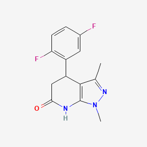 molecular formula C14H13F2N3O B6059498 4-(2,5-difluorophenyl)-1,3-dimethyl-1,4,5,7-tetrahydro-6H-pyrazolo[3,4-b]pyridin-6-one 