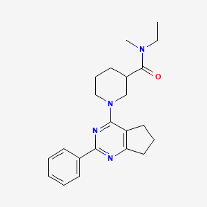 molecular formula C22H28N4O B6059534 N-ethyl-N-methyl-1-(2-phenyl-6,7-dihydro-5H-cyclopenta[d]pyrimidin-4-yl)-3-piperidinecarboxamide 